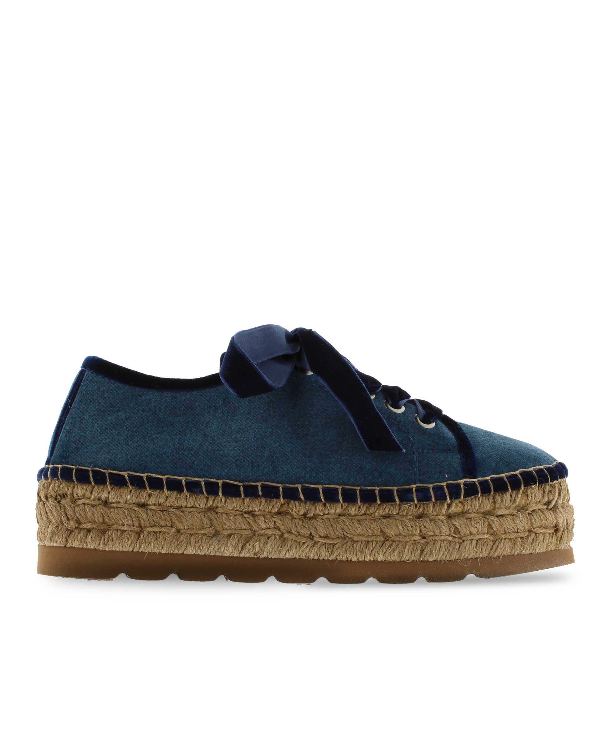 Navy velvet sports shoe at Merce Doble