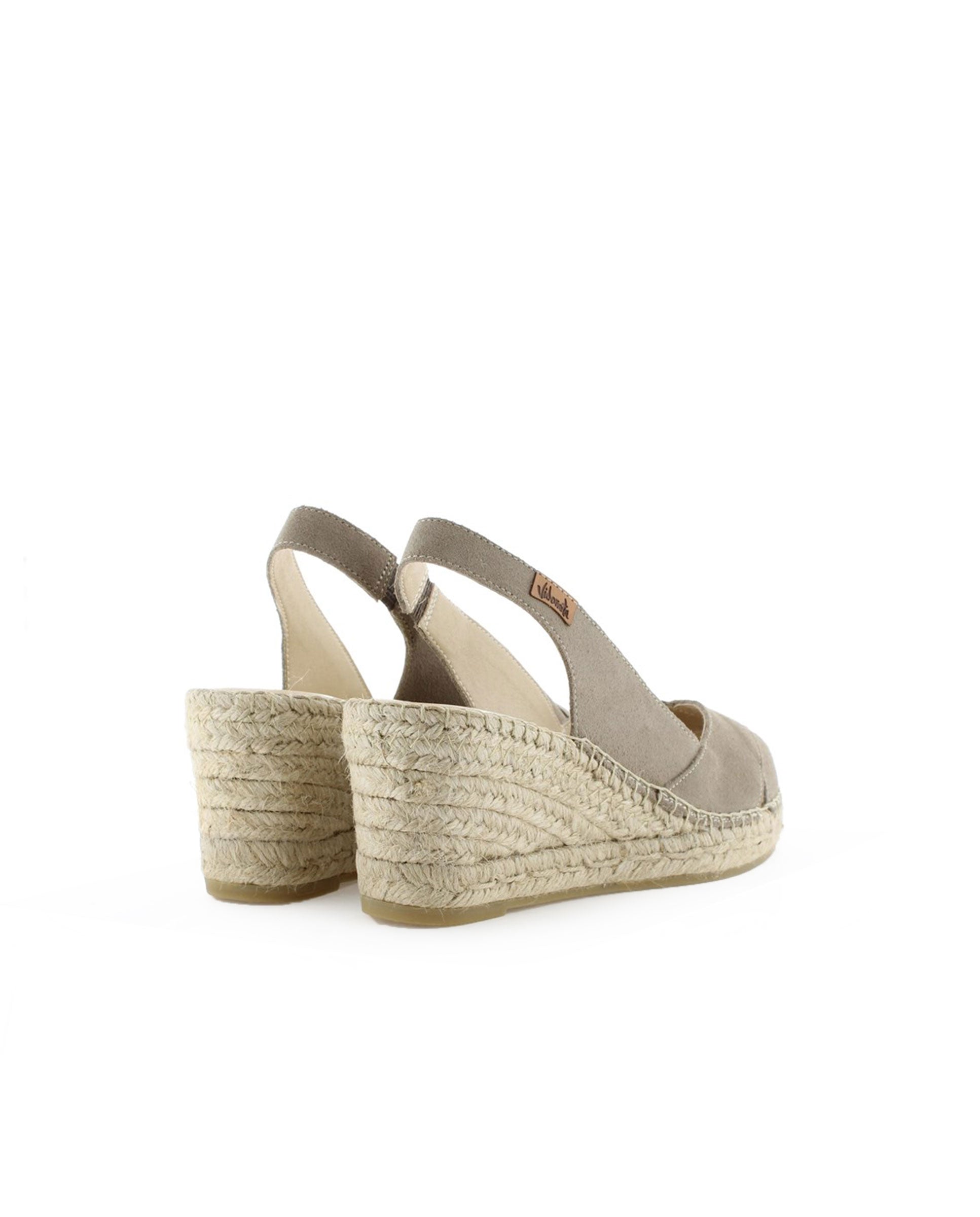 Sandalia en serraje taupe Clavel