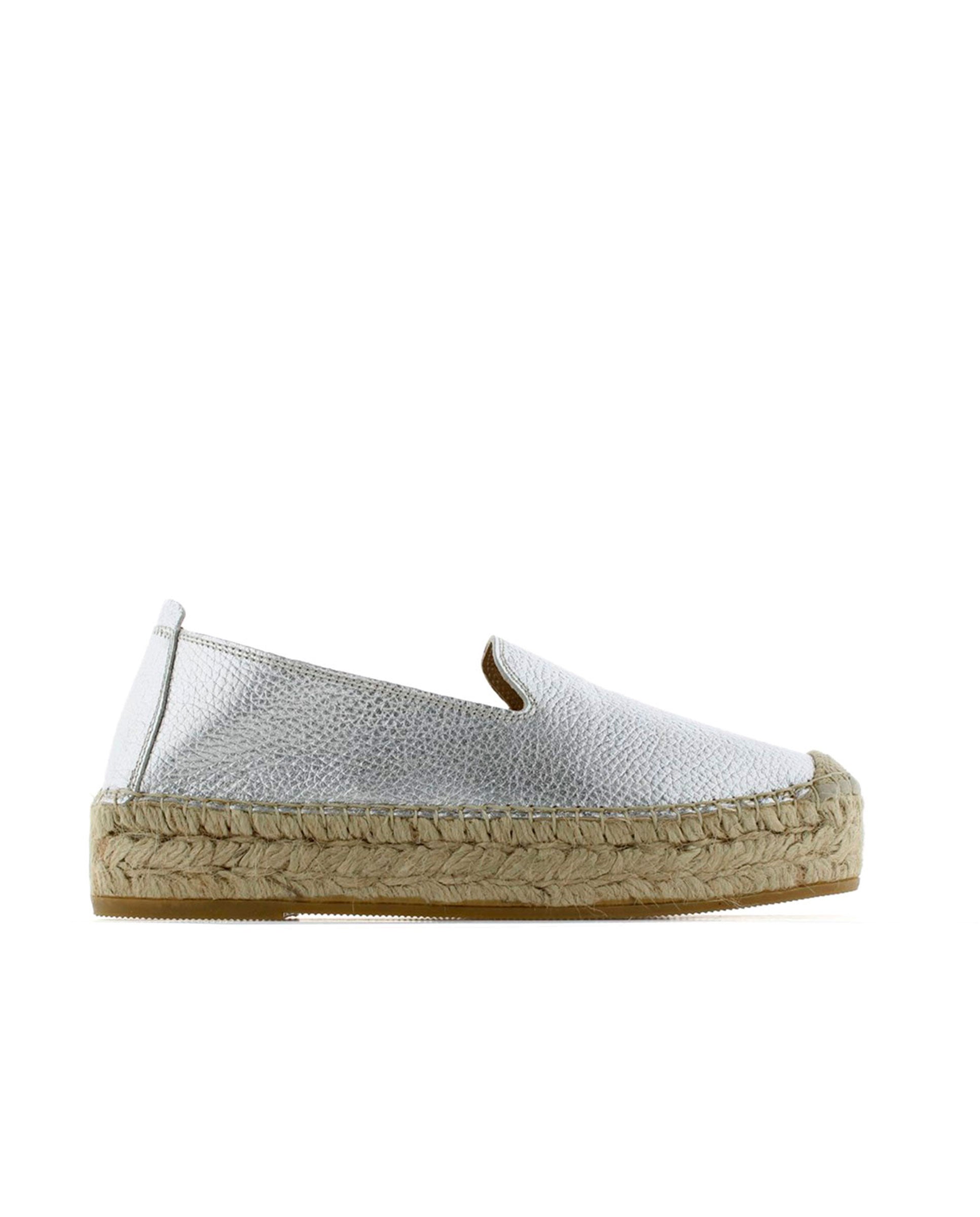 Slipper en napa metal plata Merce Doble