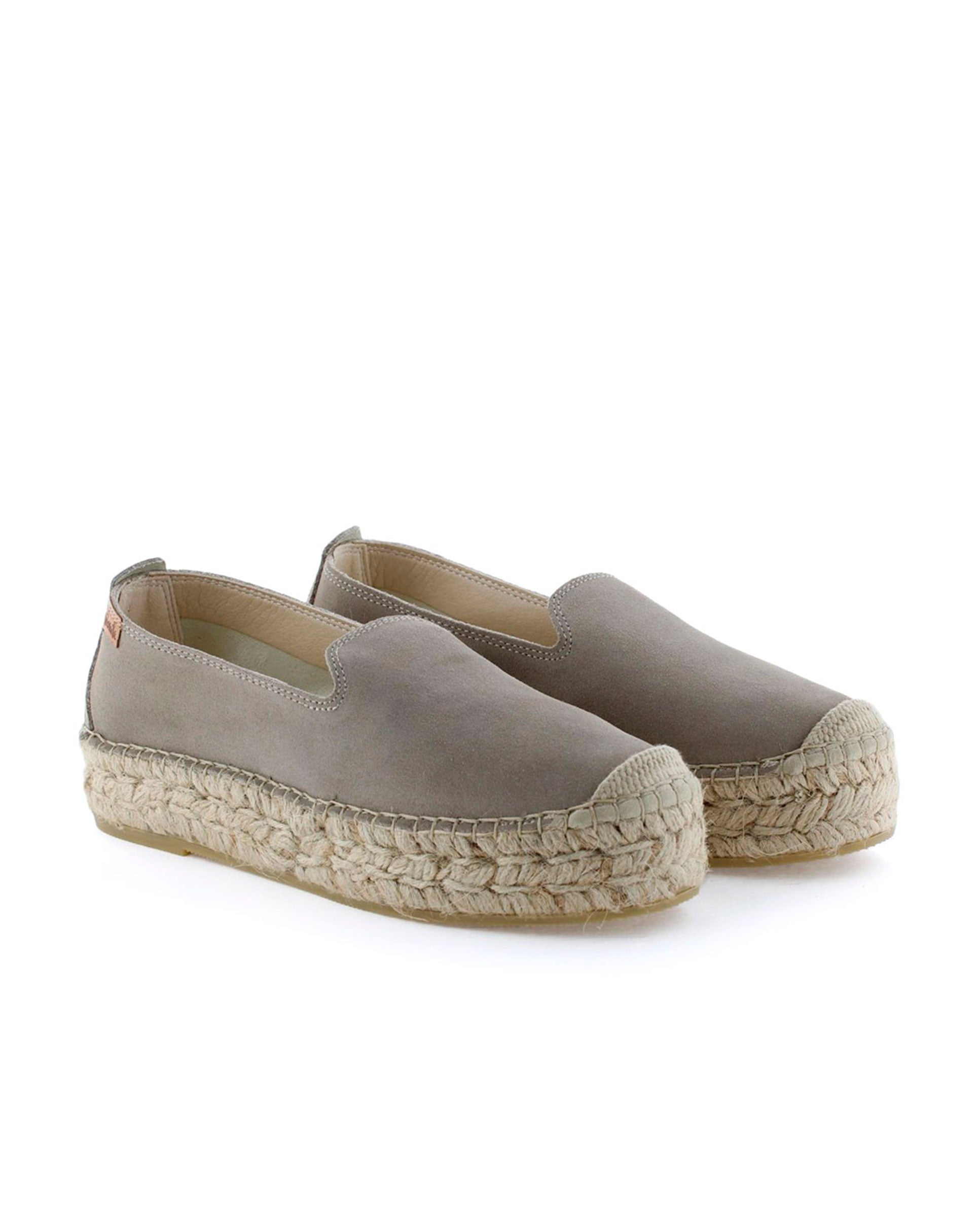 Slipper en serraje taupe Merce Doble