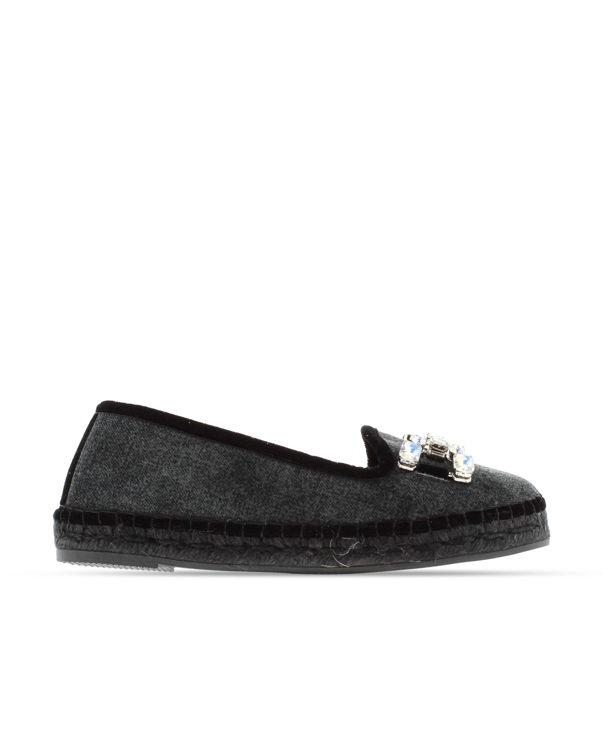 Slipper adorno en terciopelo negro Pitiusa