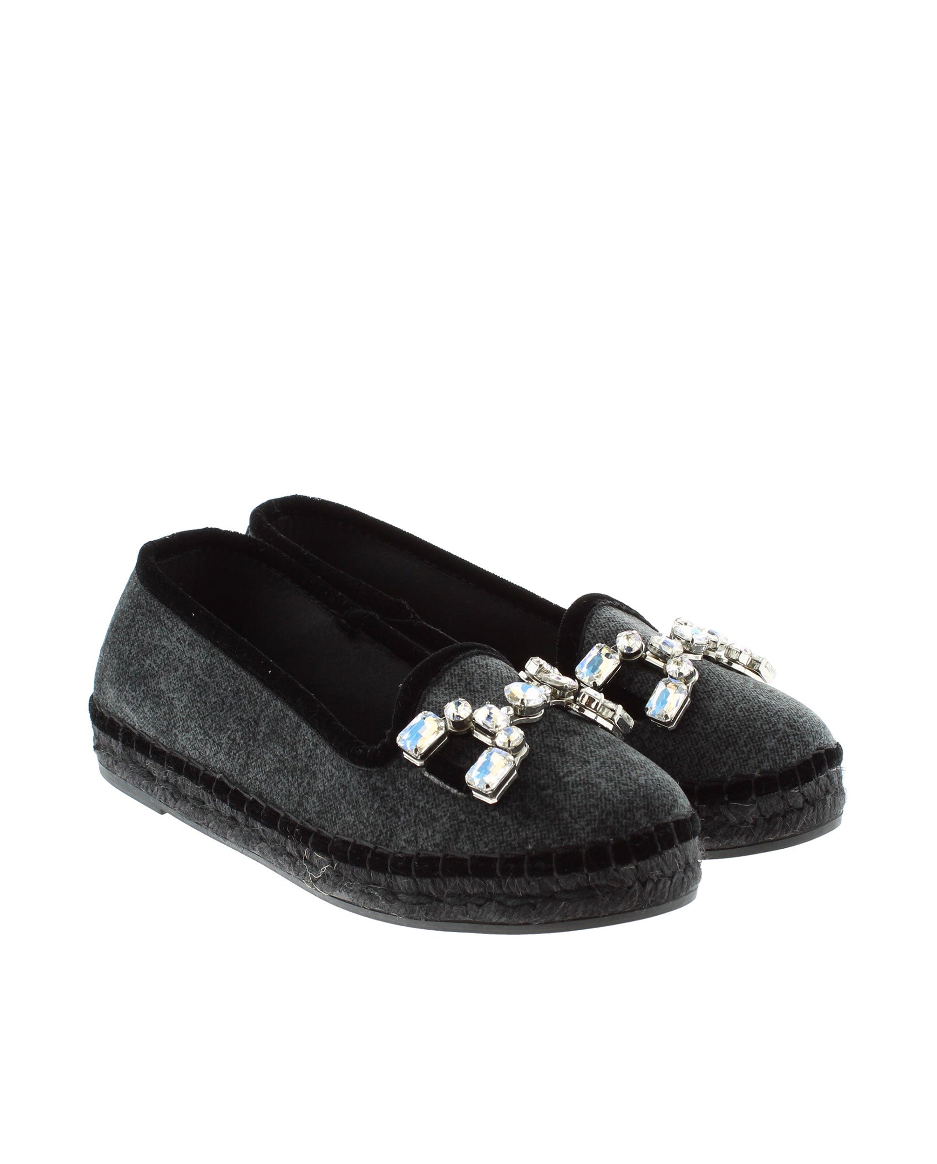 Slipper adorno en terciopelo negro Pitiusa