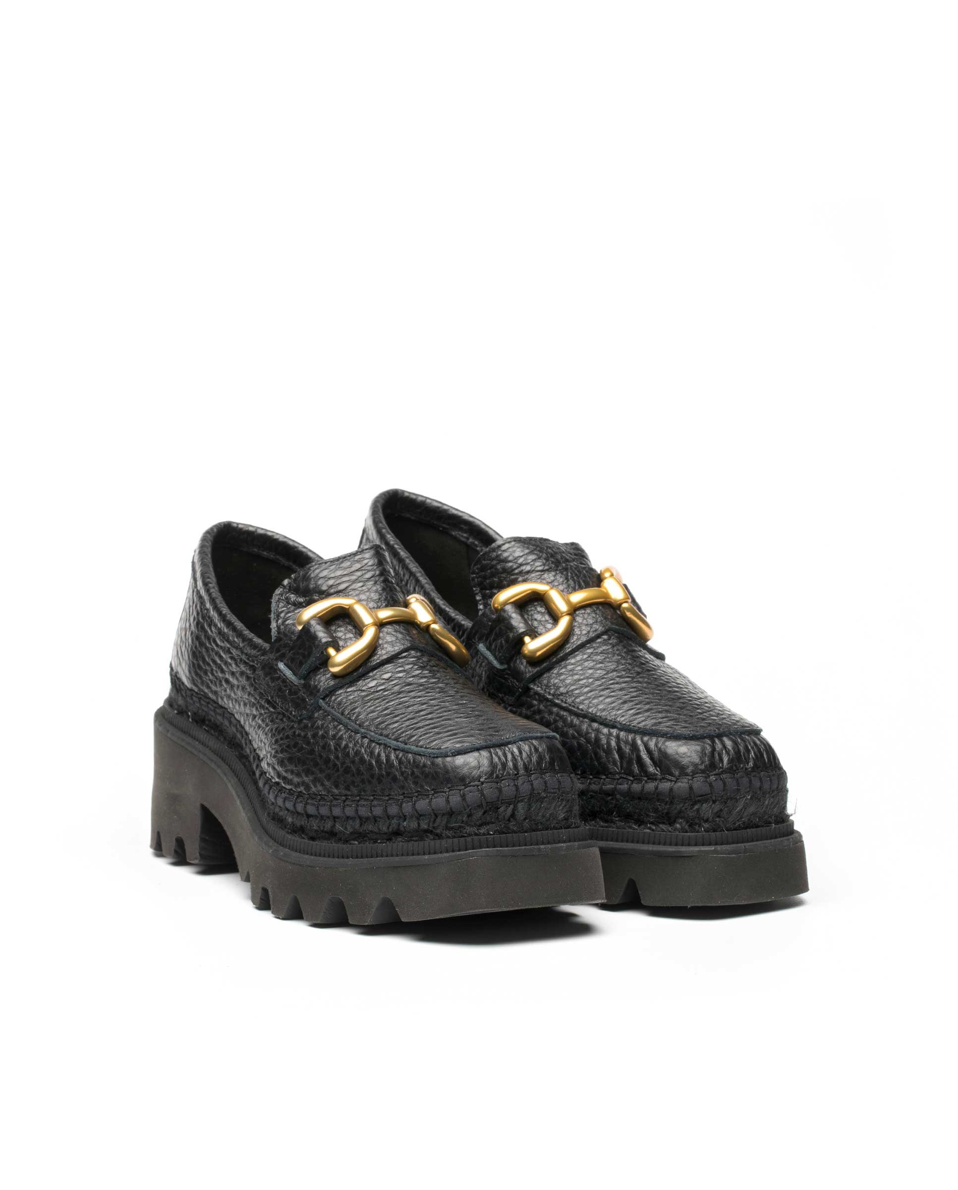 Moccasin in black Cocco Leon