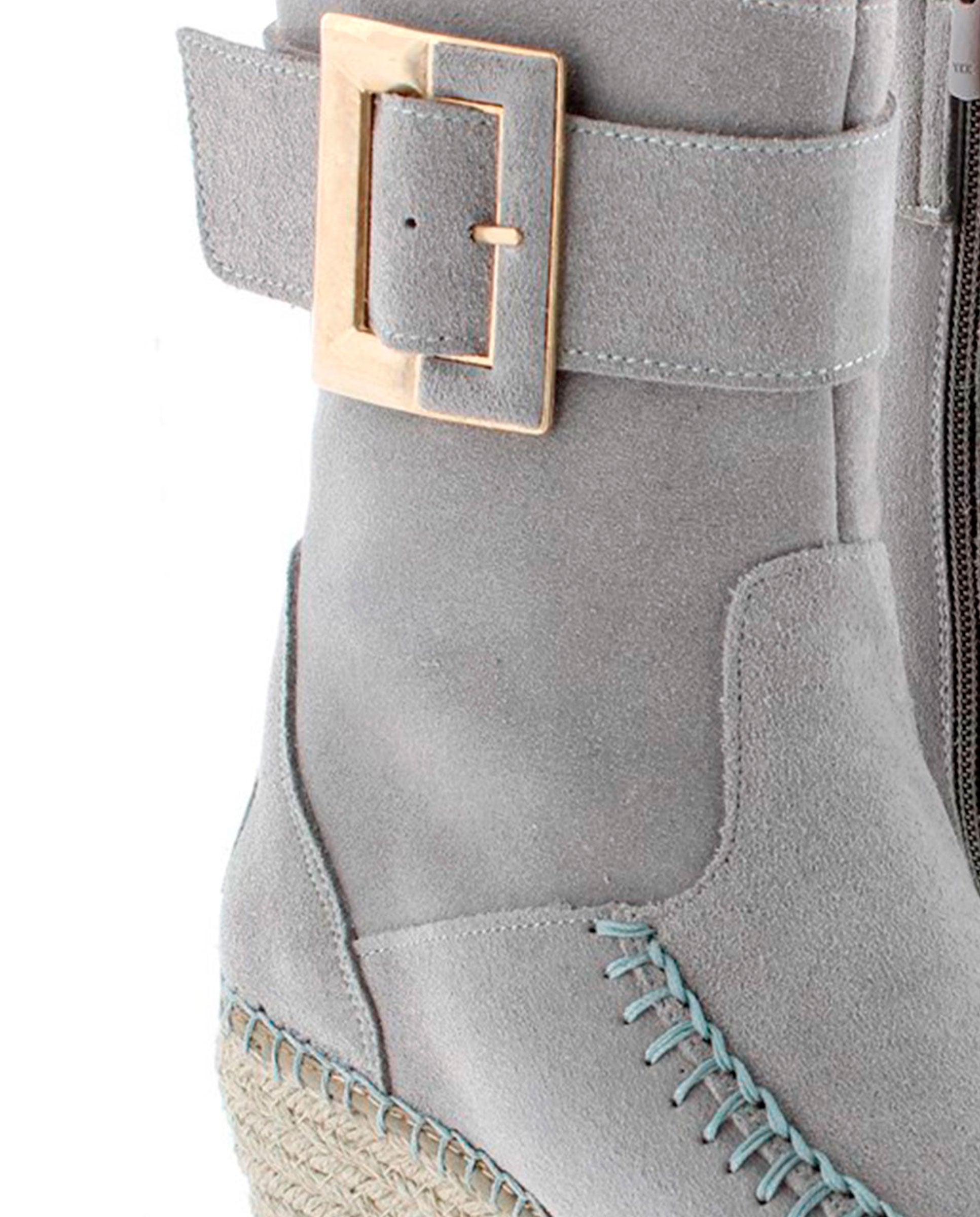 Botin hebilla en serraje gris Tilo 5