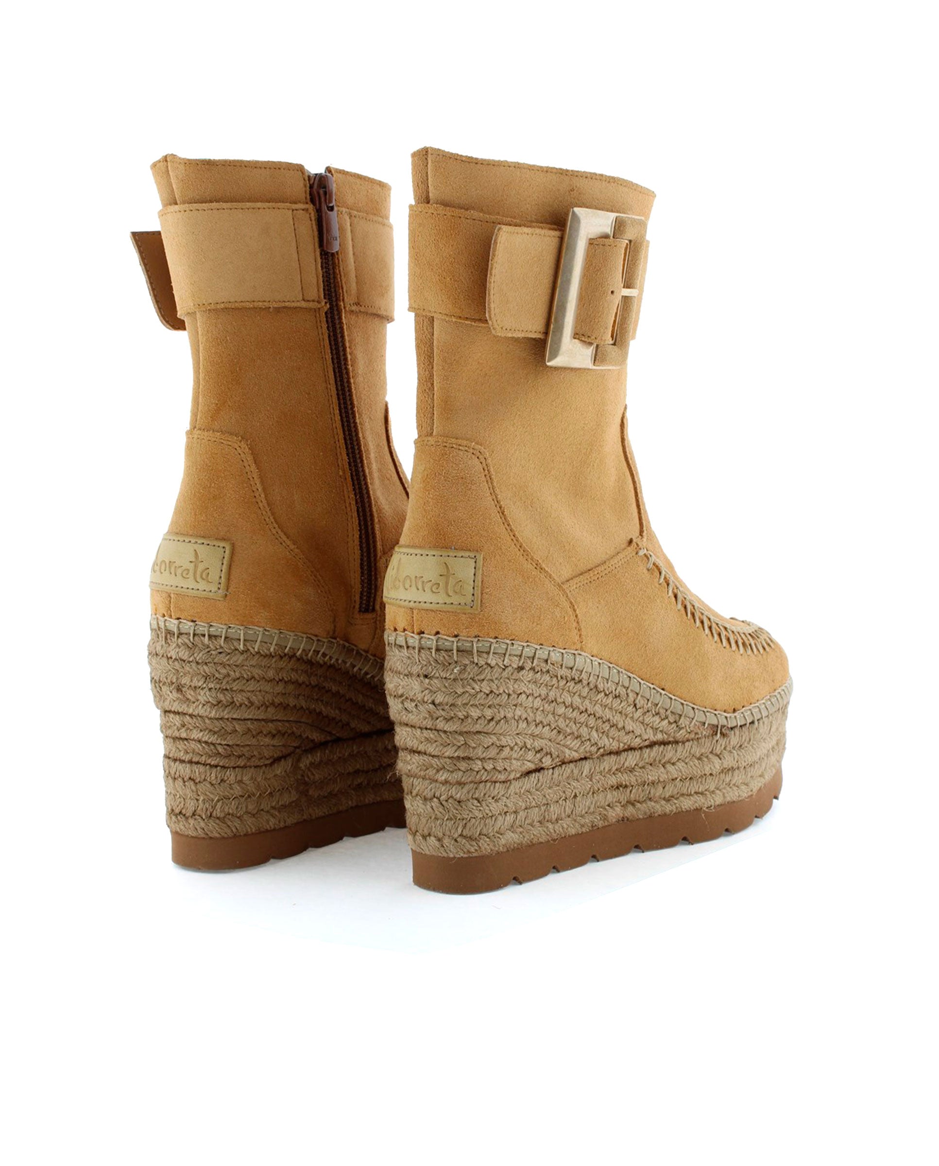 Botin hebilla en serraje camel Tilo 5