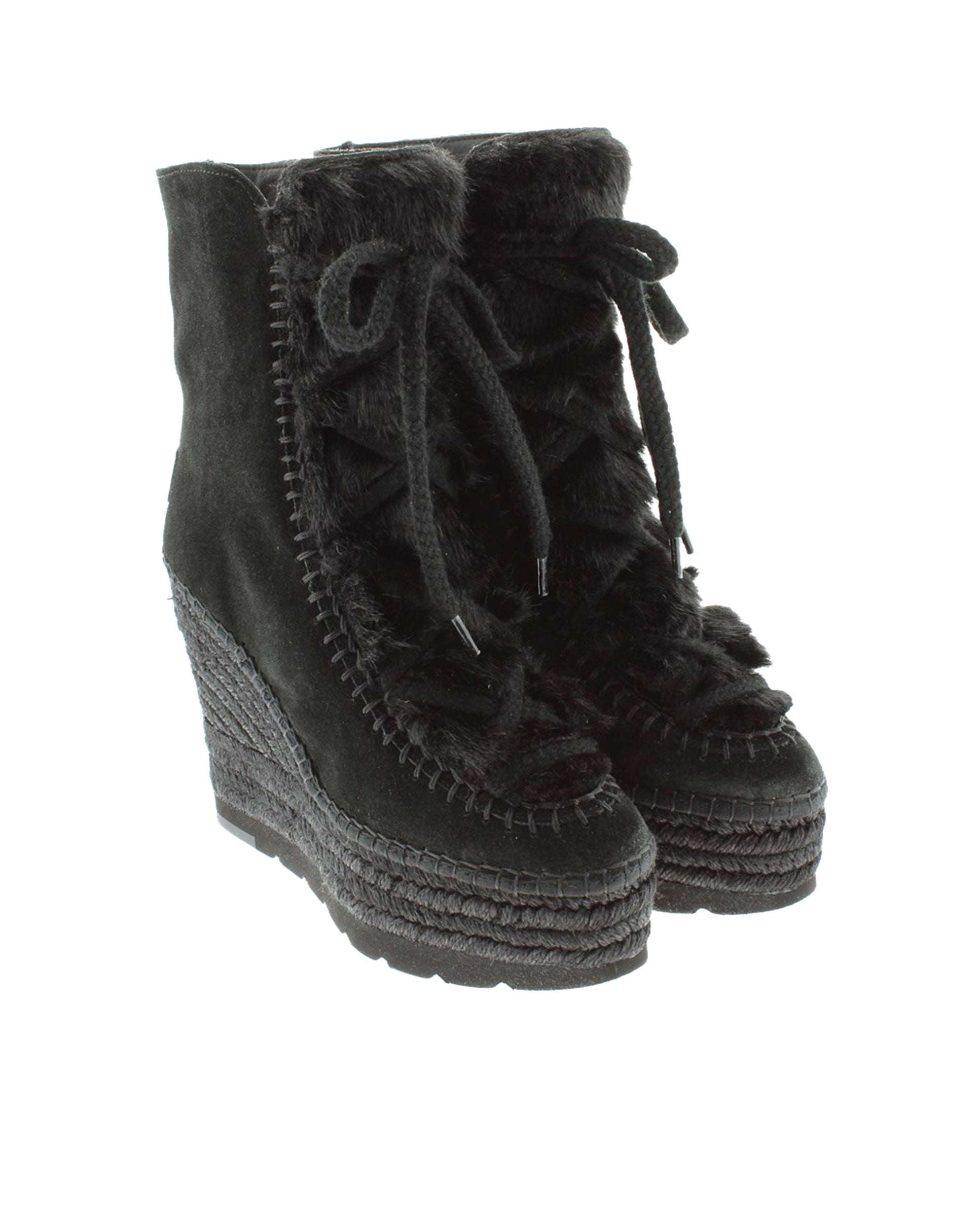 Tilo 7 black suede fur boot