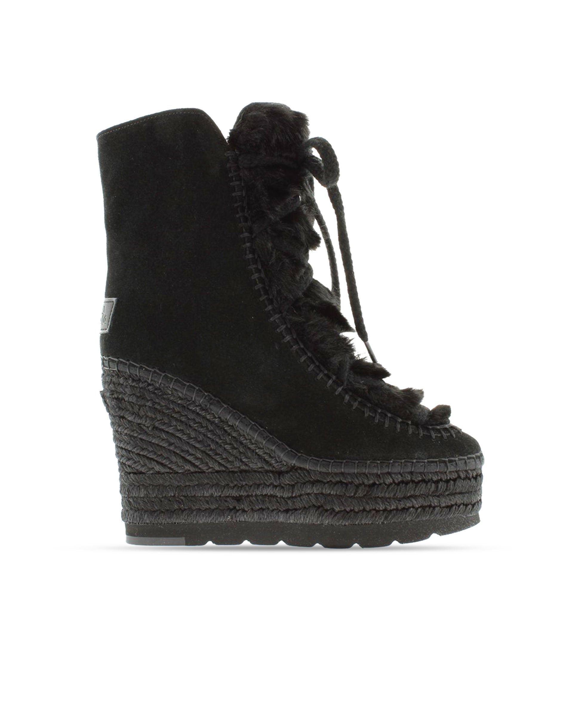 Tilo 7 black suede fur boot