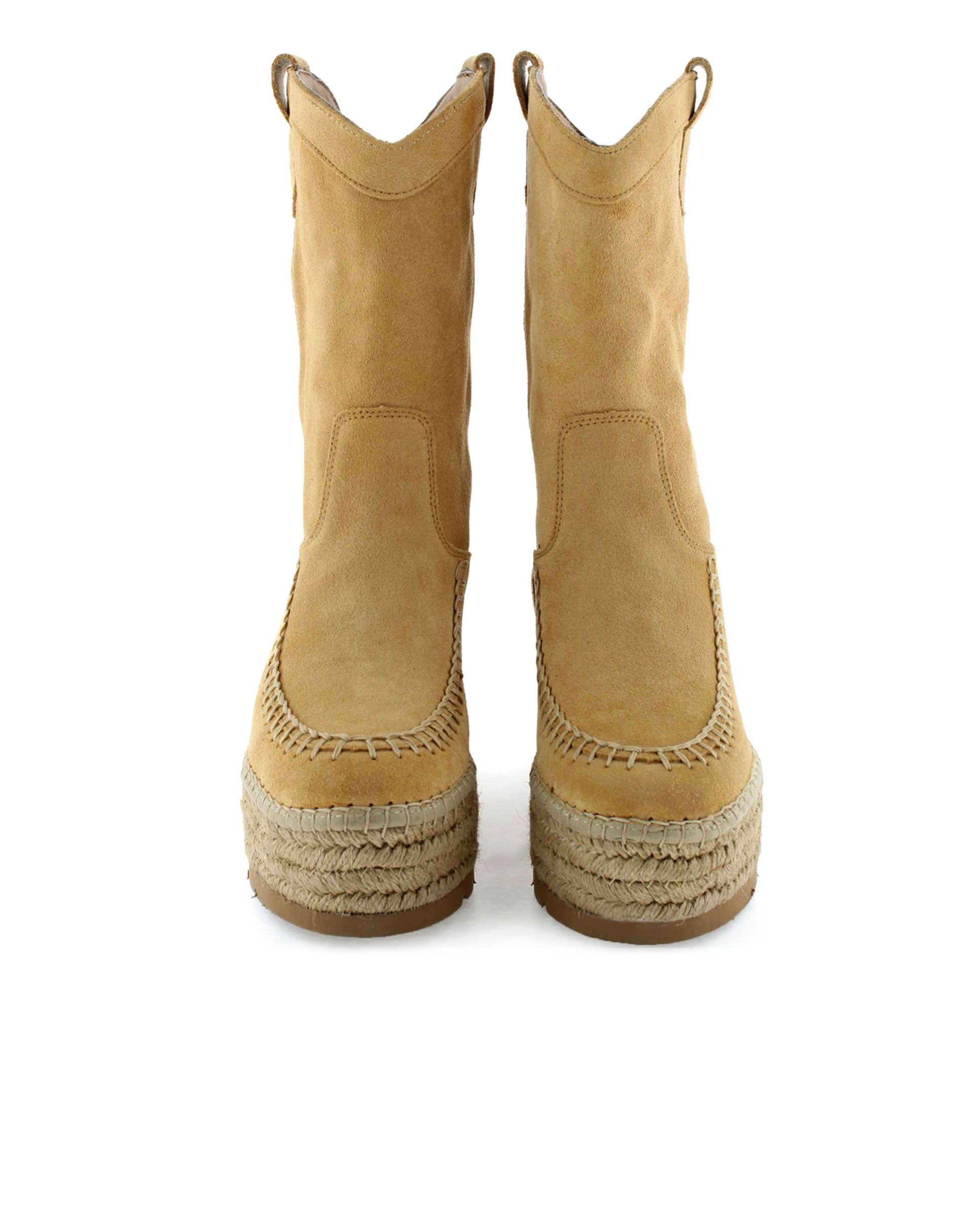 Bota Cowboy en serraje camel Creta