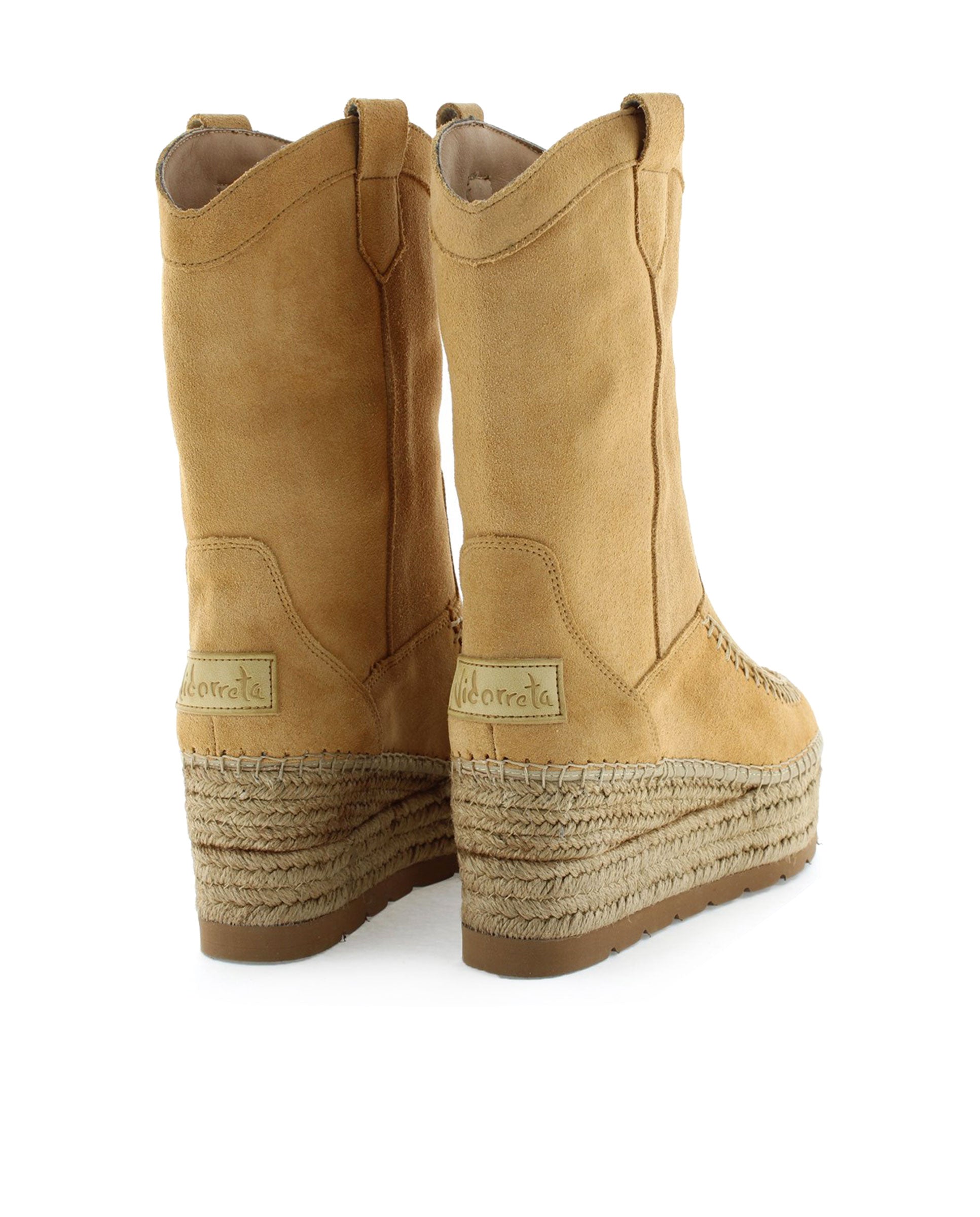 Bota Cowboy en serraje camel Creta